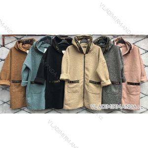 Kabát flaušový dámský (S/M ONE SIZE) ITALSKÁ MÓDA IMWD216641