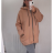 Damen Kapuzenpullover mit Reißverschluss (L / XL ONE SIZE) ITALIAN FASHION IMWT21247 L/XL one size světle hnědá