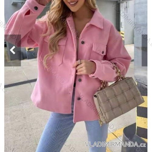 Kabátek košilový flaušový na knoflíčky dámský (S/M ONE SIZE) ITALSKÁ MÓDA IMWD217059