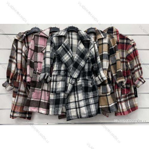 Damen langer Fleecemantel (S / M ONE SIZE) ITALIAN FASHION IMWC217069