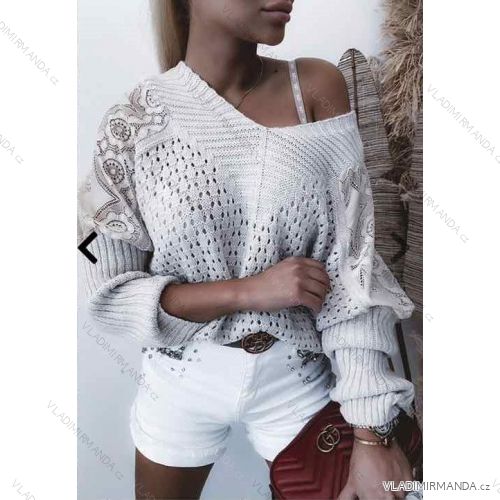 Damen dünner Langarmpullover (S / L ONE SIZE) ITALIAN FASHION IMWA216590