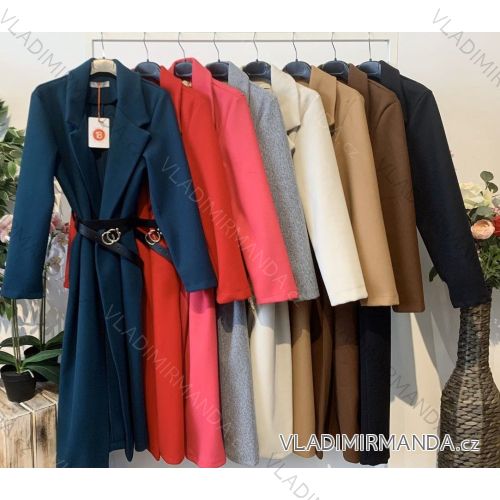 Kabát flaušový dlouhý rukáv dámský (S/M ONE SIZE) ITALSKÁ MÓDA IMWM217149