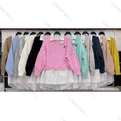 Damen Langarm Pullover Pullover (S / M ONE SIZE) ITALIAN FASHION IMWD217188