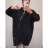 Sweatshirt verlängert Langarm Damen Oversized (X / 2XL ONE SIZE) ITALIAN FASHION IMS21303