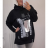 Sweatshirt Langarm Damen Oversized (X / 2XL ONE SIZE) ITALIAN FASHION IMS21310