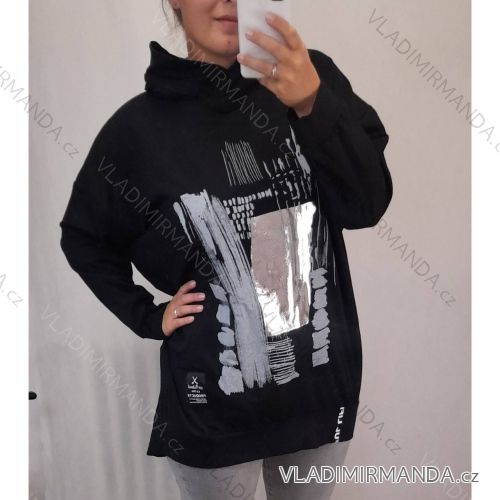 Sweatshirt Langarm Damen Oversized (X / 2XL ONE SIZE) ITALIAN FASHION IMS21310