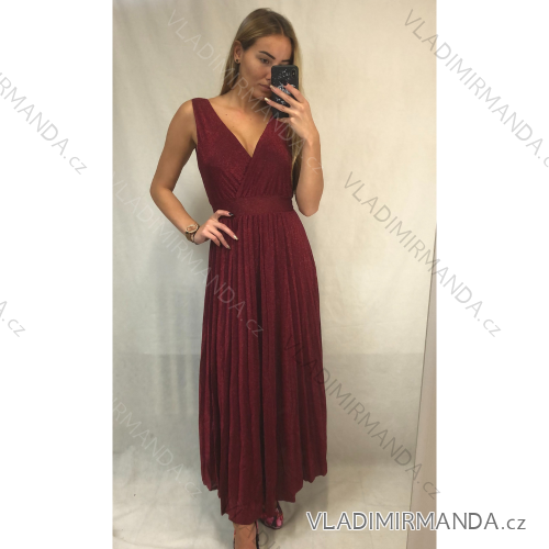 Damen Langes Kleid Kleid Elegantes Glitzer Ballkleid (UNI S / M) ITALIAN FASHION IMM21954