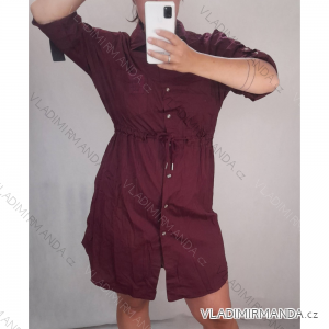 Hemdkleid 3/4 Ärmel Damen Oversized (XL / 2XL ONE SIZE) ITALIAN FASHION IM721303