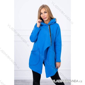 Isoliertes Sweatshirt mit asymmetrischem Reißverschluss, kornblumenblau