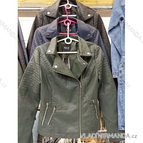Bunda koženková křivák dlouhý rukáv dámská (S-2XL) METROFIVE MA521150