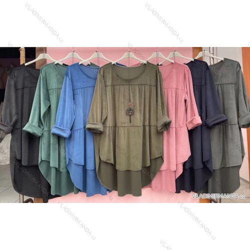 Langarmkleid mit Anhänger Damen Oversized (3XL / 4XL ONE SIZE) ITALIAN FASHION IMWQ2115022