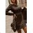Elegantes Kunstleder-Langarm-Kleid (S-XL) ITALIAN FASHION IMWA217237