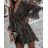 Damen Elegantes Kurzes Langarmkleid (S / M ONE SIZE) ITALIAN FASHION IMWM217233