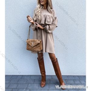 Šaty elegantní dlouhý rukáv dámské (S/M ONE SIZE) ITALSKÁ MÓDA IMWM217234