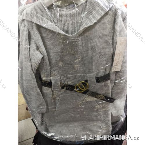 Fleecemantel Langarm Reißverschluss Kapuze Damen Oversized (XL / 2XLONE SIZE) ITALIAN FASHION IMD211123