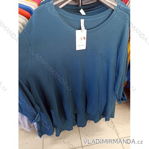 Tričko tunika dlouhý rukáv dámská nadrozměr (XL/2XL ONE SIZE) ITALSKá MóDA IM721305