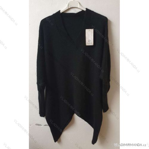 Pullover Oversize Langarm Damen (L / XL ONE SIZE) ITALIAN MODA IM721300 schwarz xl/2xl one size