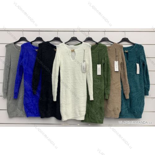 Kleid mit 3/4 Ärmeltasche für Damen (uni sl) ITALIAN Fashion IMWD20527
