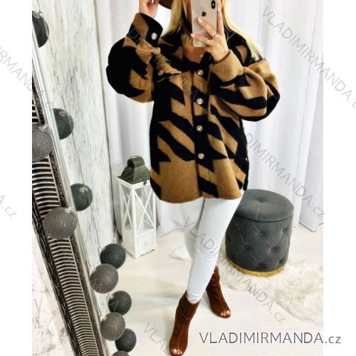 Damen lange Flanelljacke mit langen Ärmeln (S / M ONE SIZE) ITALIAN FASHION IMWM217228