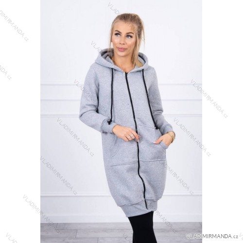 Langes, isoliertes graues Sweatshirt mit Kapuze