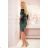 13-134 Sportkleid mit Einfassung und Taschen - Velours - grün