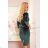 13-134 Sportkleid mit Einfassung und Taschen - Velours - grün
