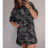 Šaty s kapucí dlouhý rukáv dámské nadrozměr maskáč (3XL/4XL ONE SIZE) ITALSKÁ MÓDA IMWQ219076