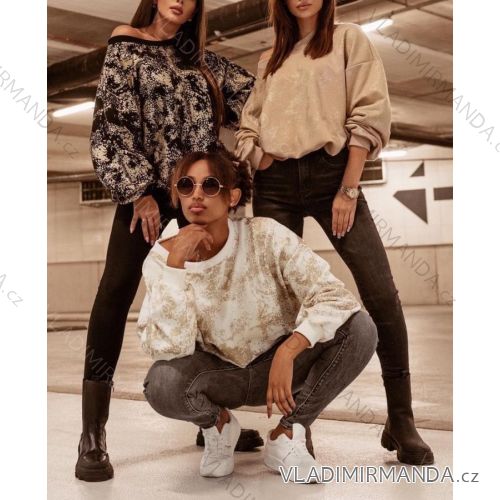 Damen Langarm Hoodie (S / M ONE SIZE) ITALIAN FASHION IMWA216494