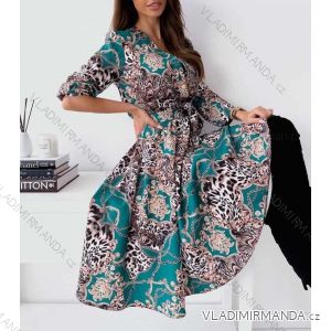 Šaty elegantní dlouhý rukáv dámské (S/M ONE SIZE) ITALSKÁ MÓDA IMWM217234