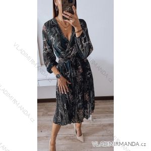 Šaty elegantní dlouhý rukáv dámské (S/M ONE SIZE) ITALSKÁ MÓDA IMWM217234
