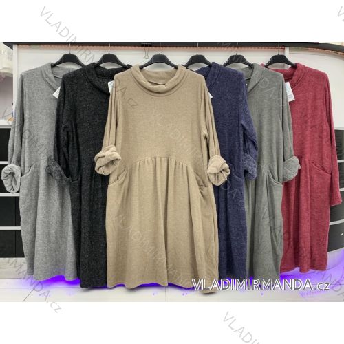 Damen Strickkleid mit langen Ärmeln (S / M ONE SIZE) ITALIAN FASHION IMWE217258