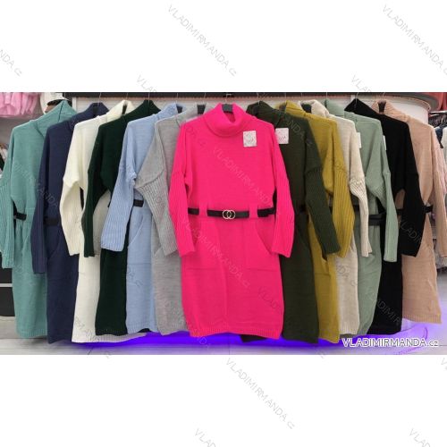 Kleid mit 3/4 Ärmeltasche für Damen (uni sl) ITALIAN Fashion IMWD20529