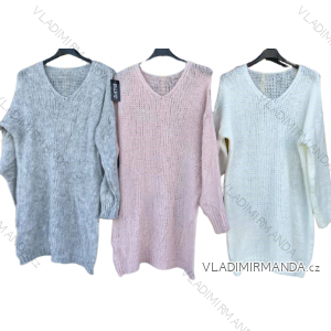 Šaty/svetr pletené dlouhý rukáv dámské (XL/2XLONE SIZE) ITALSKÁ MÓDA IMD21962
