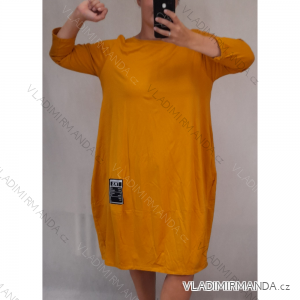 Kleid 3/4 Ärmel Damen (uni L/XL) ITALIENISCHE Mode IMC181233