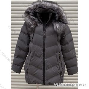 Bunda/kabát s kapucí dlouhý rukáv dámská (S-2XL) ITALSKÁ MÓDA HKW21212