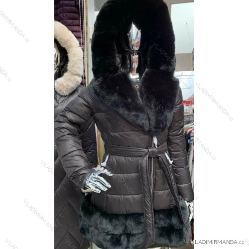 Bunda s kapucí dlouhý rukáv dámská (S-2XL) ITALSKÁ MÓDA HKW21205