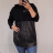 Damen Oversize Kapuzen Langarm Kapuzen Kunstleder (XL / 2XL ONE SIZE) ITALIAN FASHION IMW21047