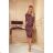 353-1 Tailliertes Kleid mit seitlichem Schlitz - braun boho