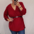 Damen Langarm Hemdkleid (2XL / 3XL ONE SIZE) ITALIAN FASHION IM321525 / DR 2XL/3XL rot
