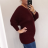 Svetr oversize pletený netopýří dlouhý rukáv s přívěškem dámský (L/XL ONE SIZE) ITALSKá MODA IM321535/DR schwarz L/XL one size