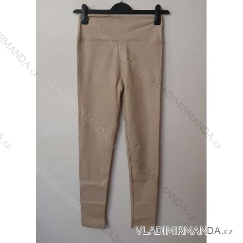 Warme Damen Kunstleder Leggings (S, M, L, XL ONE SIZE) ITALIAN FASHION IMWK21K8378 beige L