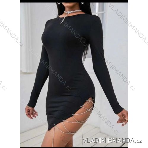 Damen Elegantes Langarmkleid (S / M ONE SIZE) ITALIAN FASHION IMWE217368
