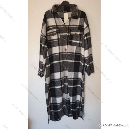 Kabátek košilový dámský (S/M ONE SIZE) ITALSKÁ MÓDA IM721450 schwarz L/XL one size