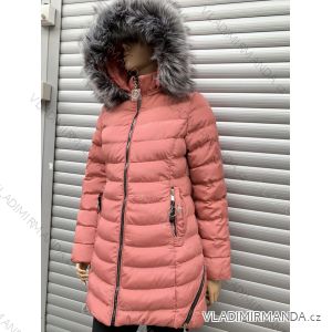Bunda s kapucí dlouhý rukáv dámská (S-2XL) ITALSKÁ MÓDA HKW21205