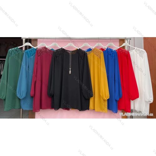 Tunika / Bluse Langarm Damen Oversized (3XL / 4XL ONE SIZE) ITALIAN FASHION IMWQ2191650