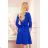 195-10 ALICE Kleid mit Schleifen - blau