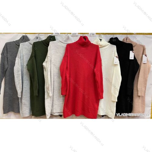 Šaty teplé dlouhý rukáv dámská (L/XL ONE SIZE) ITALSKá MóDA IM4212508