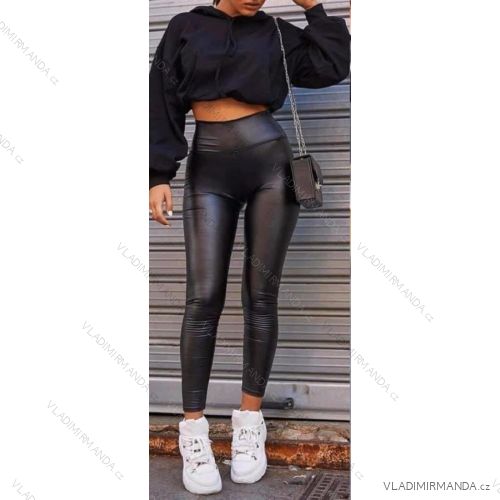 Leggings Kunstleder isoliert lang Damen (SML-XL) ITALIAN FASHION GONDOLA BLUE IMM213246