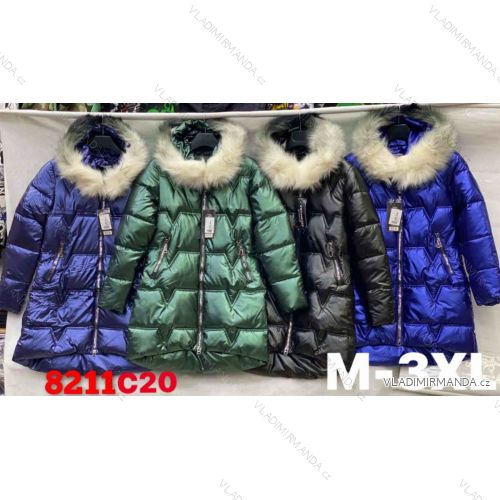 Kabát flaušový beránek s kapucí na zip dámský (L/XL ONE SIZE) ITALSKá MóDA IM321569