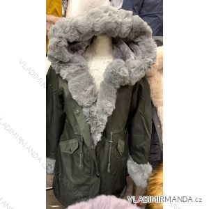 Bunda s kapucí dlouhý rukáv dámská (S-2XL) ITALSKÁ MÓDA HKW21205